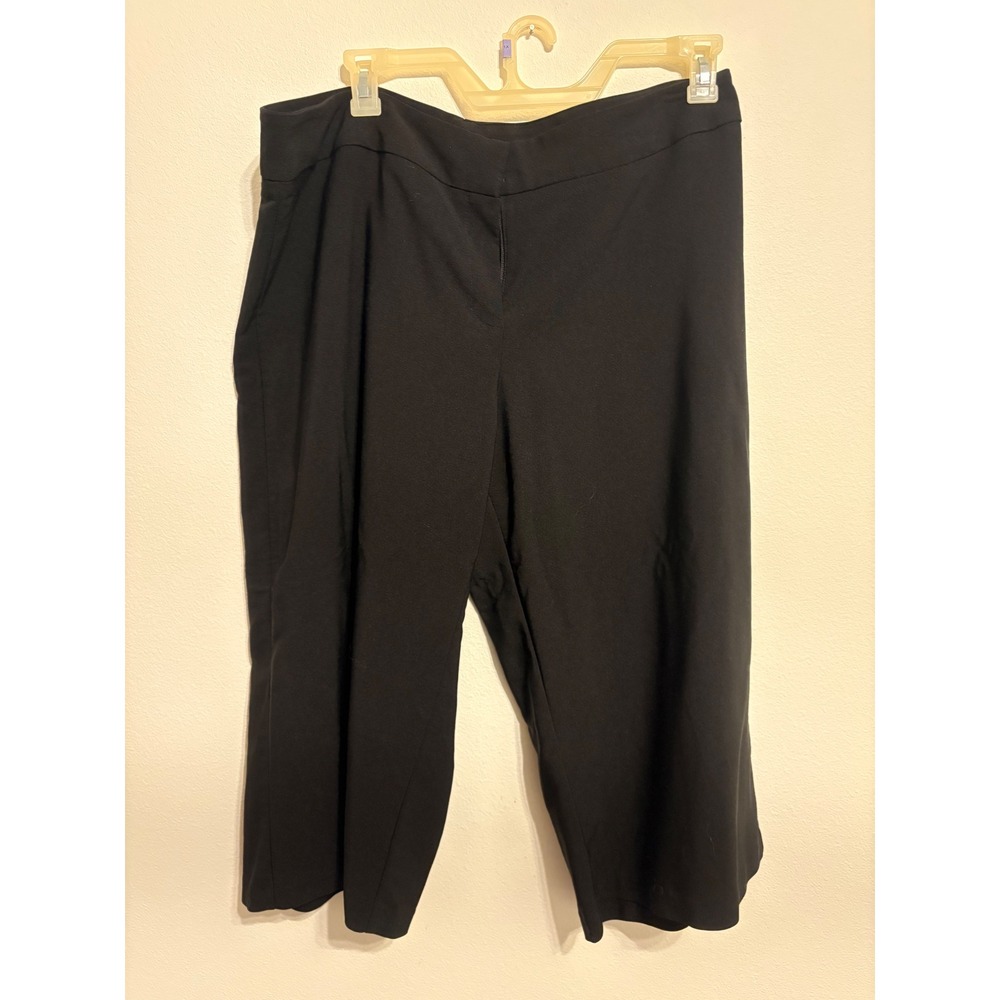 Cleveland Street New York Womens Black Wide Leg Cropped Pants size 22 Made USA
